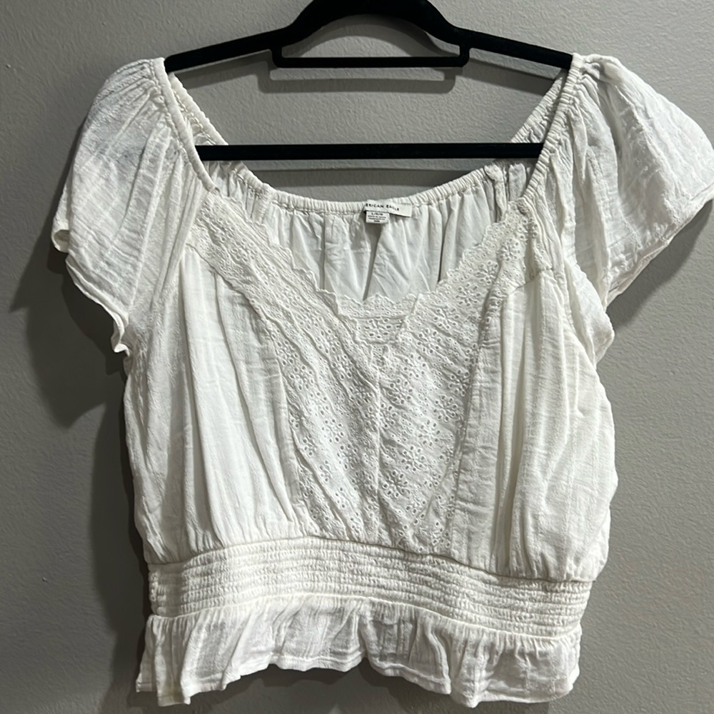 American eagle white cropped top